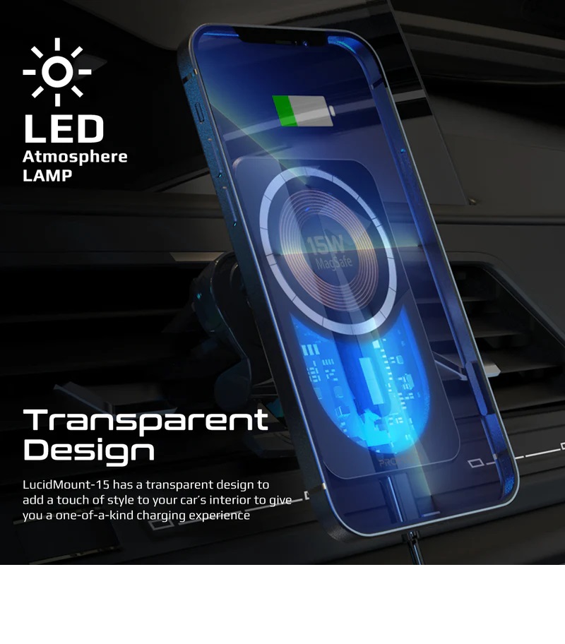Promate LucidMount -15 Car Wireless Charger 15W