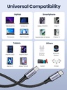 UGREEN USB-C TO C Cable Alu Case with Nylon Braided 5A PD 100W Fast Charging 1m