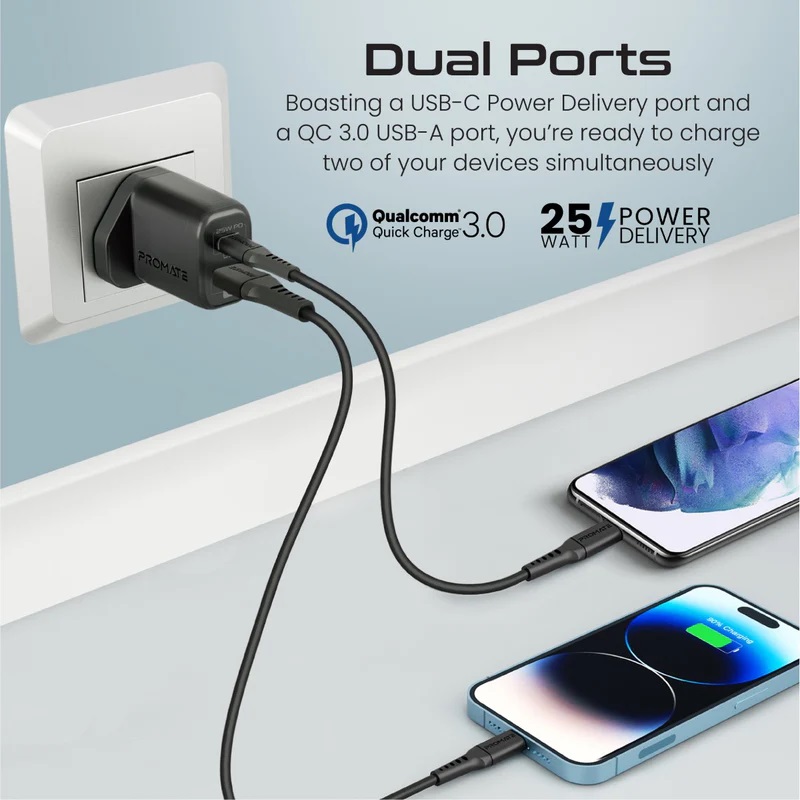 Promate ChargeKit-25PDI Home Charger 25W