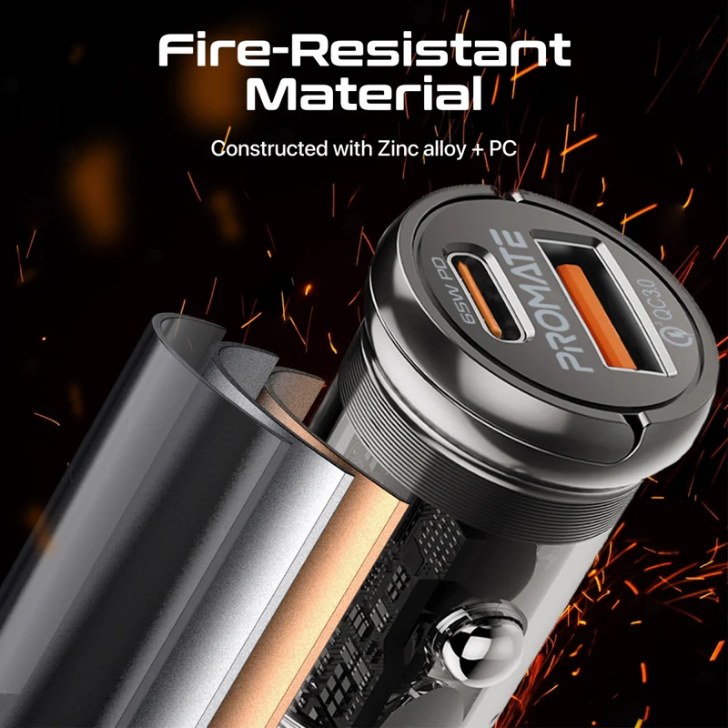 Promate TransDrive-65W Mini Car Charger
