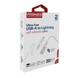 Promate PowerLink-Ai200 Ultra-Fast USB-A to Lighting Soft Silicone Cable